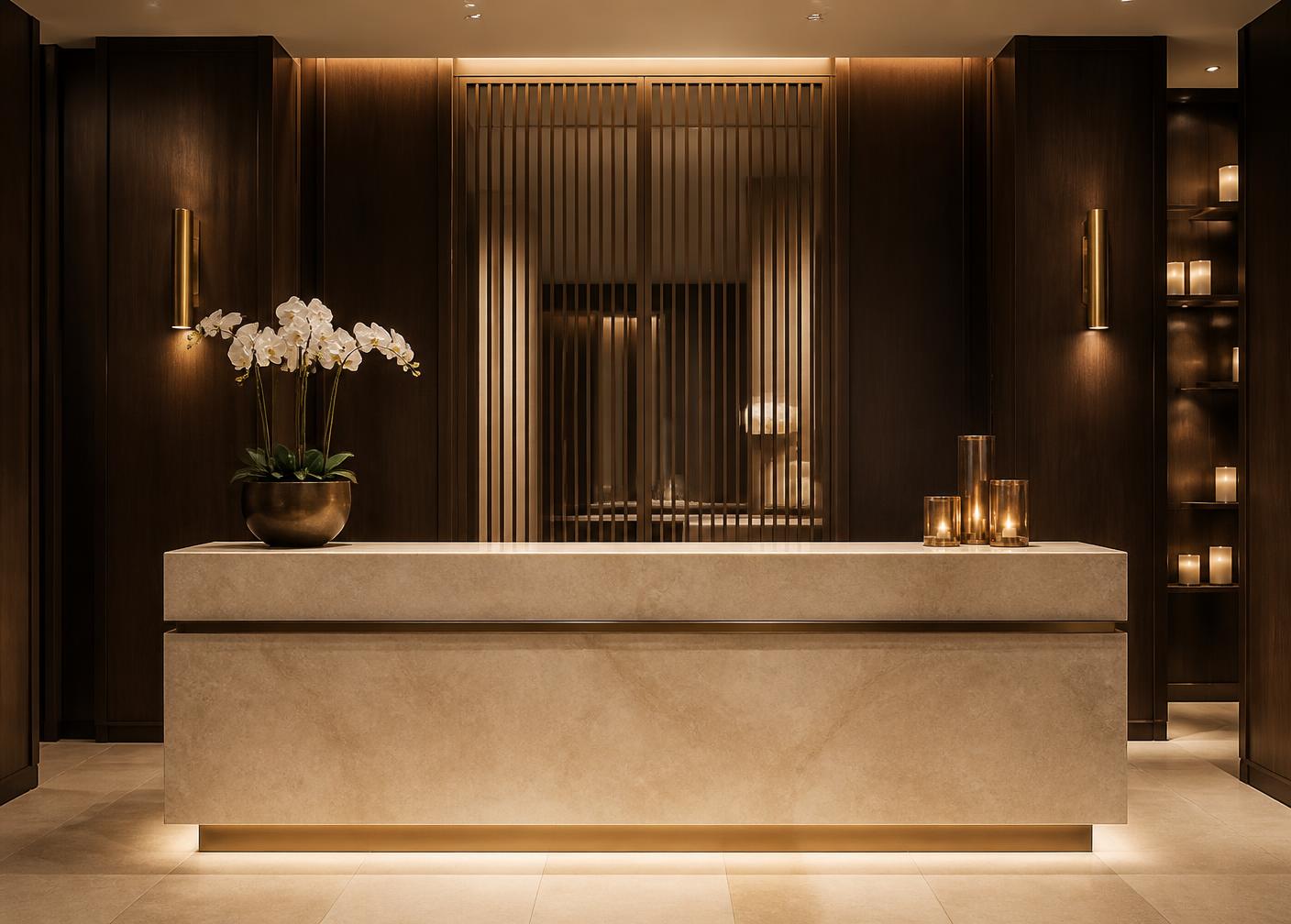 Luxury spa reception
